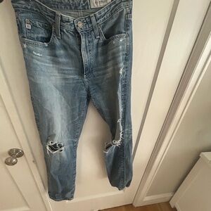 Distressed Blue Jeans